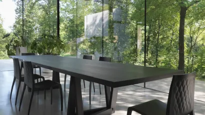 Tavolo rettangolare lungo 420 cm. in legno di Frassino Quadror 03 di Horm