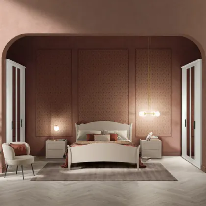 Letto con testiera sagomata Arcadia Rainbow di Colombini Casa