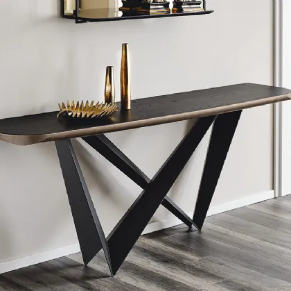 Consolle Westin Wood-C con top in legno e base in acciaio di Cattelan Italia