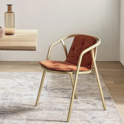 Sedia Ines in acciaio laccato e tessuto di Bontempi