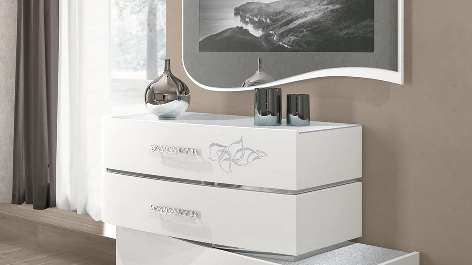 Specchiera Smeraldo con vano porta TV di Adriatica