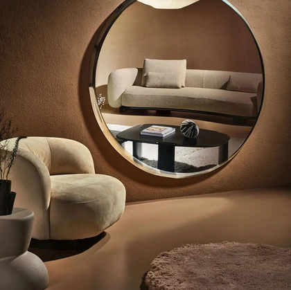 Specchio Halo con cornice in vetro di Nature Design