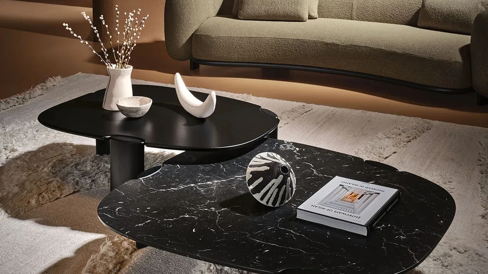 Tavolino Inlay in marmo o legno massello di Nature Design