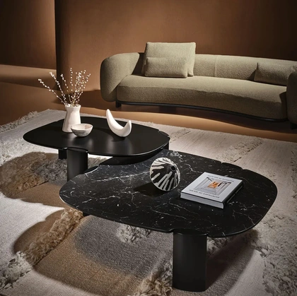 Tavolino Inlay in marmo o legno massello di Nature Design