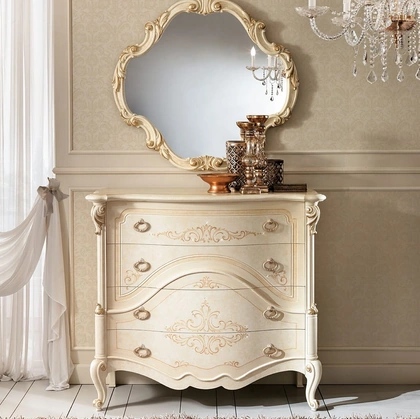 Specchiera Romantica in stucco e vernice effetto oro di Adriatica