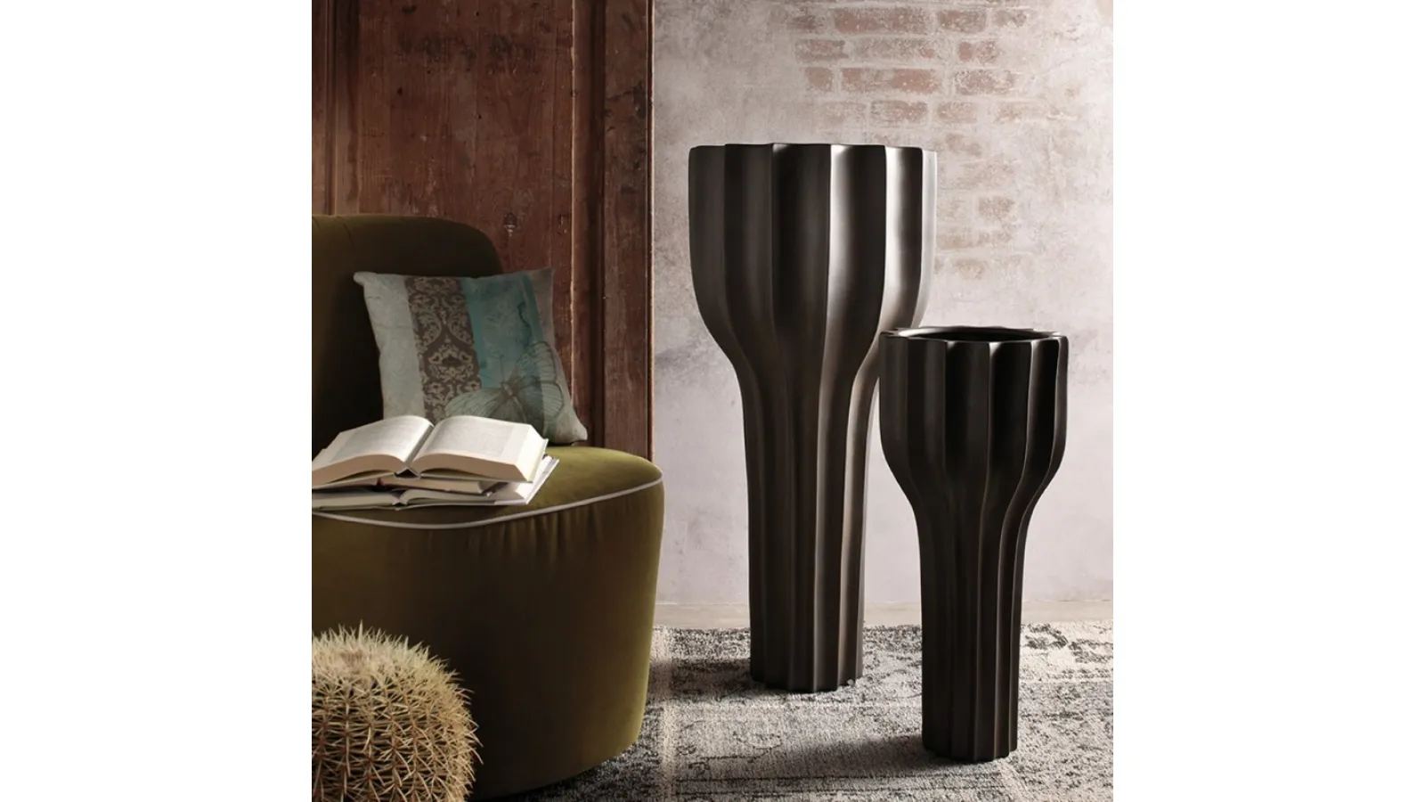 Vaso Line Metallic in ceramica di Adriani e Rossi