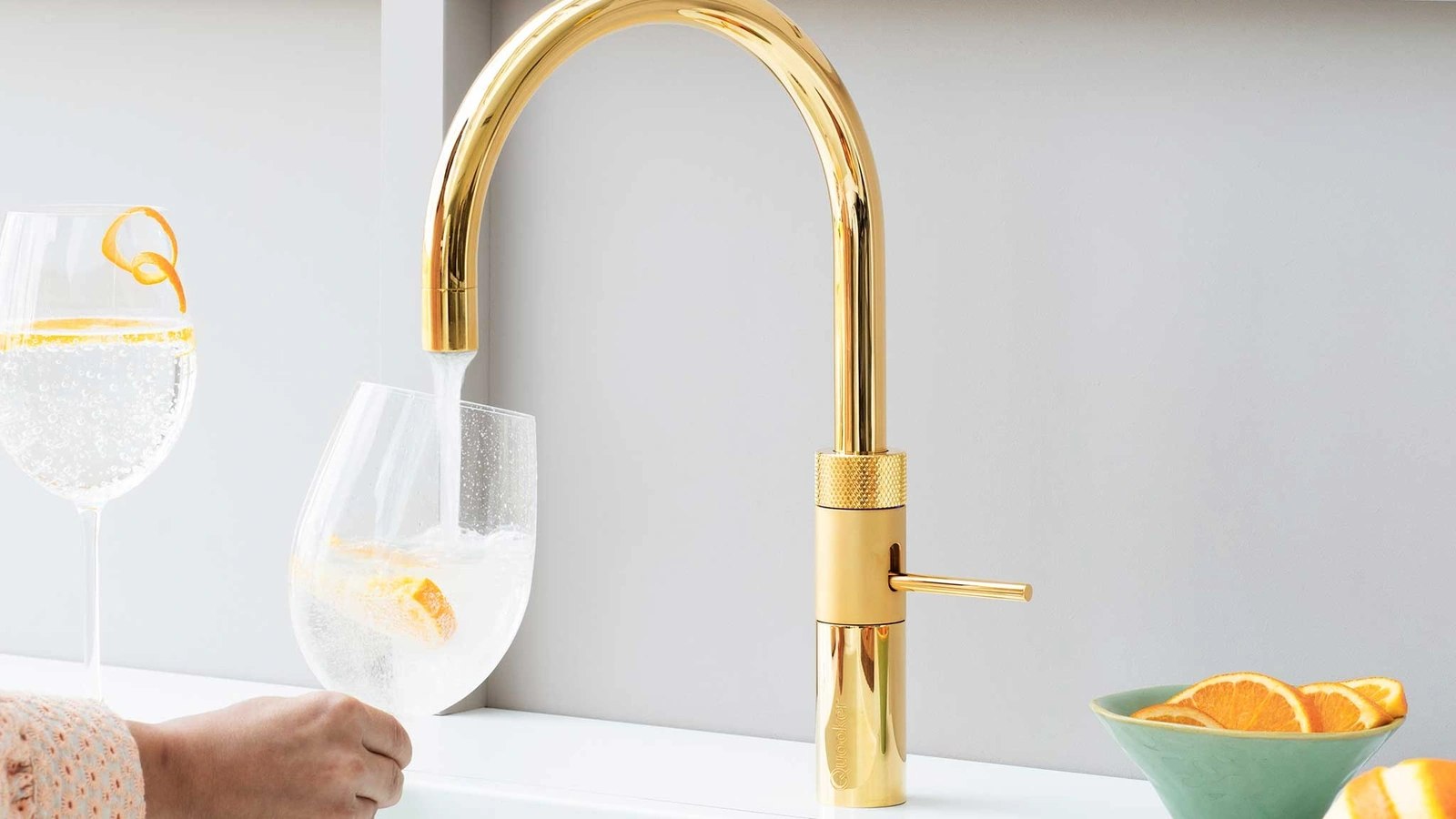 Rubinetto Fusion Round Gold Tap di Quooker