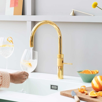 Rubinetto Fusion Round Gold Tap di Quooker