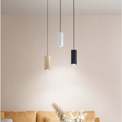 Lampada a sospensione Aloa disponibile in bianco oro e nero di Ondaluce