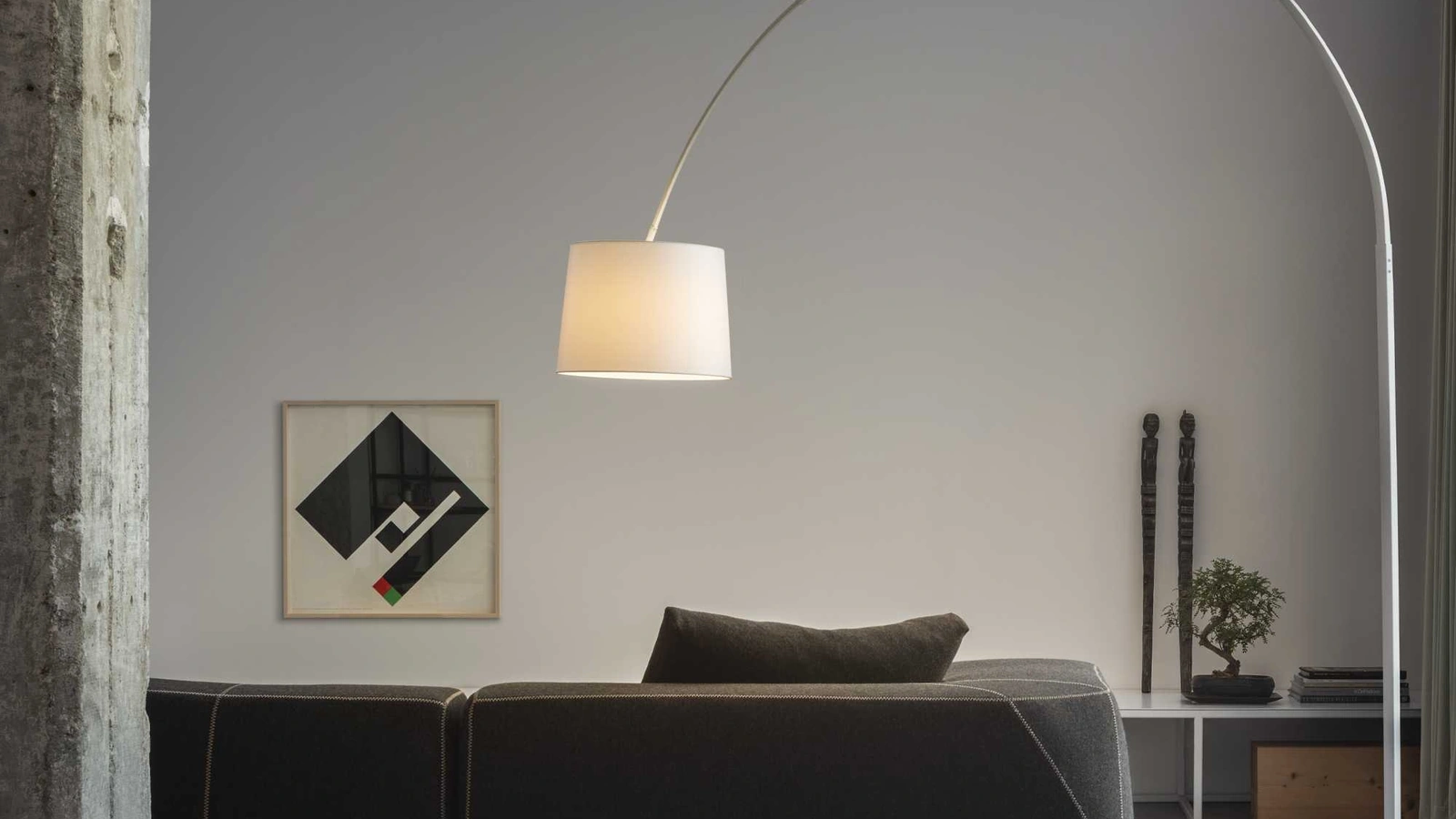 Lampada da terra in metallo con paralume in PVC rivestito in tessuto Dorsale di Ideal Lux