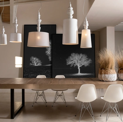 Lampada a sospensione Alì e Babà in ceramica o lino di Karman