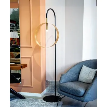 Lampada Led Loop PT in metallo verniciato grafite di Riflessi