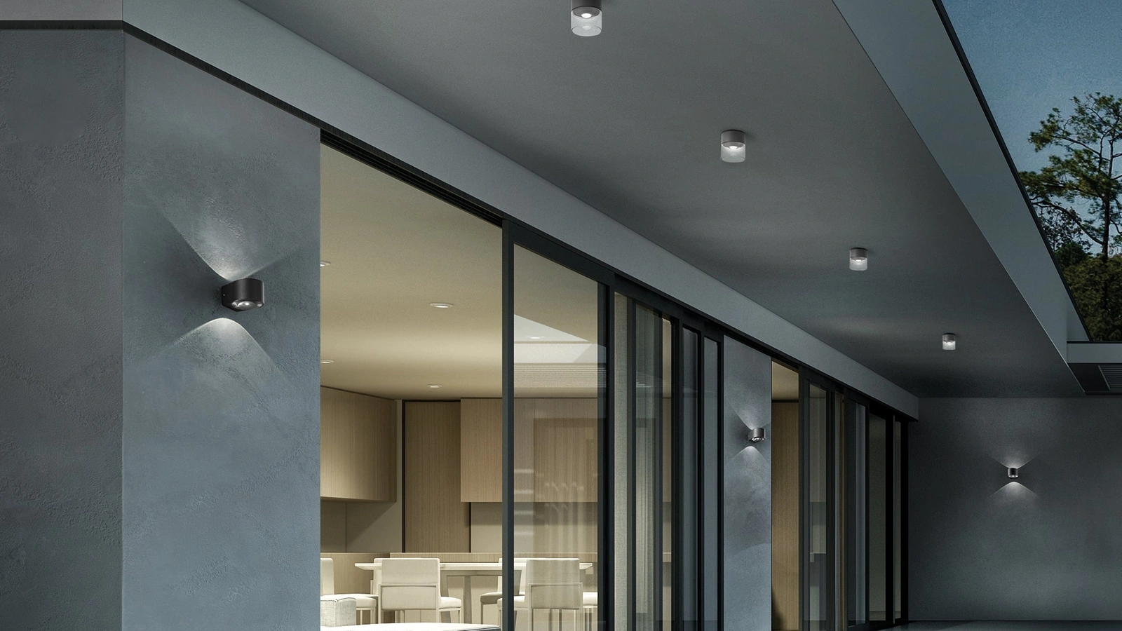 Lampada da esterni con struttura in pressofusione di alluminio verniciato e diffusore in vetro trasparente Lens di Zafferano