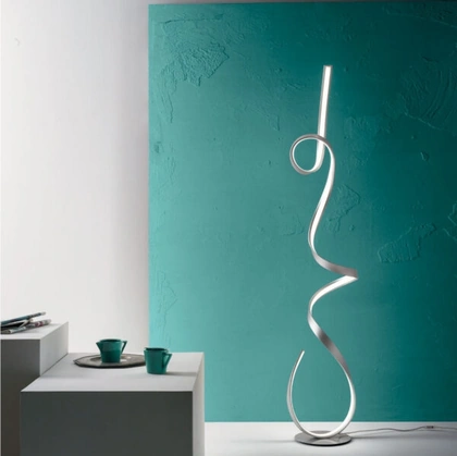 Lampada da terra in metallo Lumen di Ondaluce