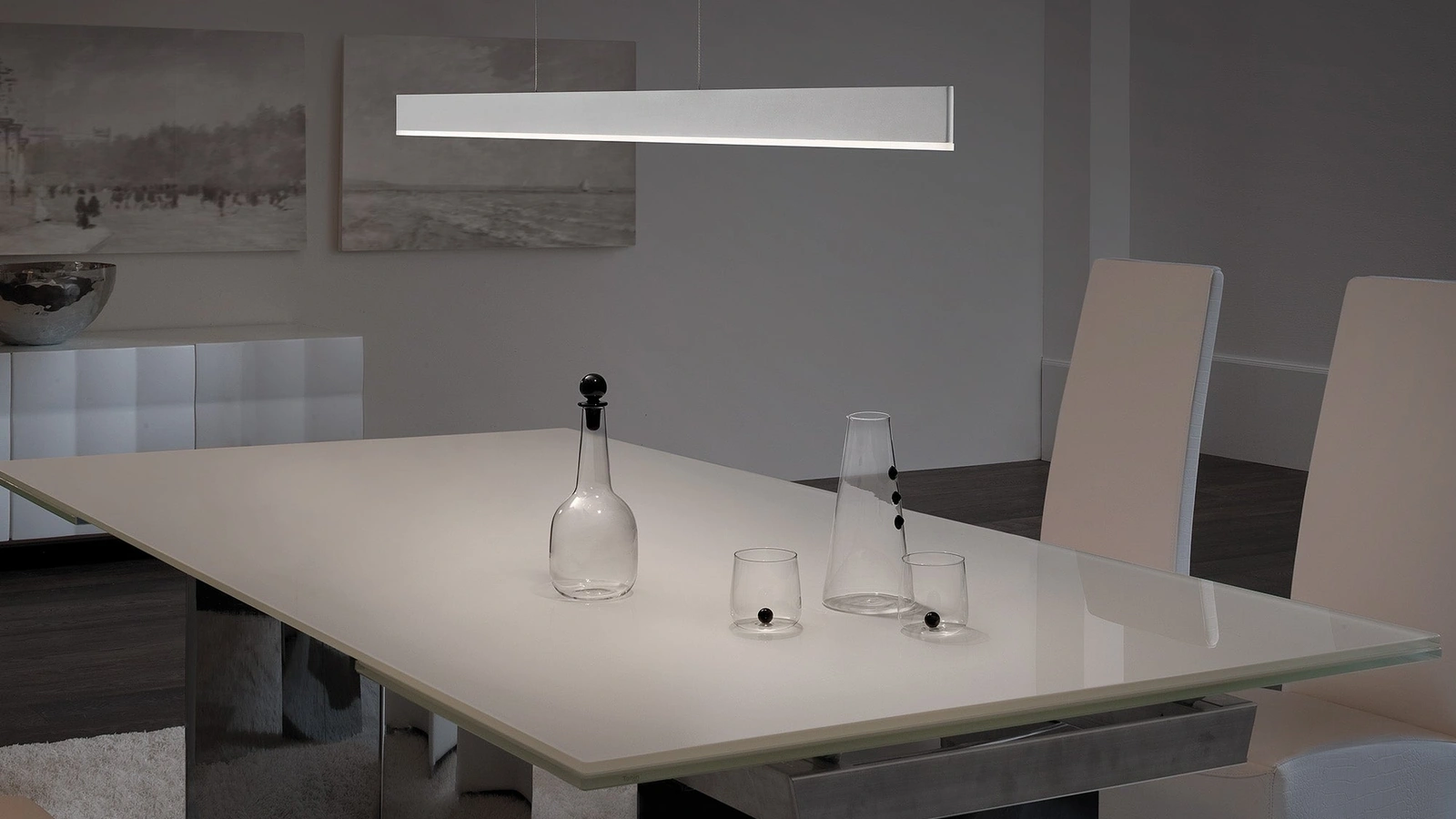 Lampada a sospensione con struttura in alluminio verniciato e diffusore in policarbonato satinato Riga di Zafferano