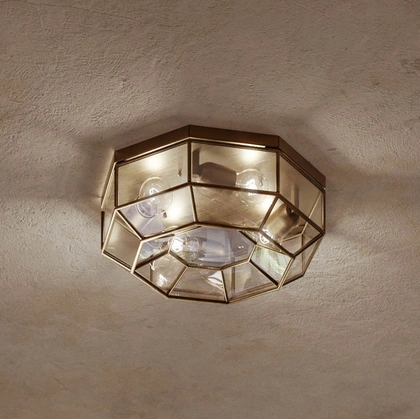 Lampada a soffitto Rilegato in ottone e vetro de Il Fanale