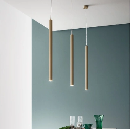 Lampada a sospensione Tube in metallo con led di Ondaluce