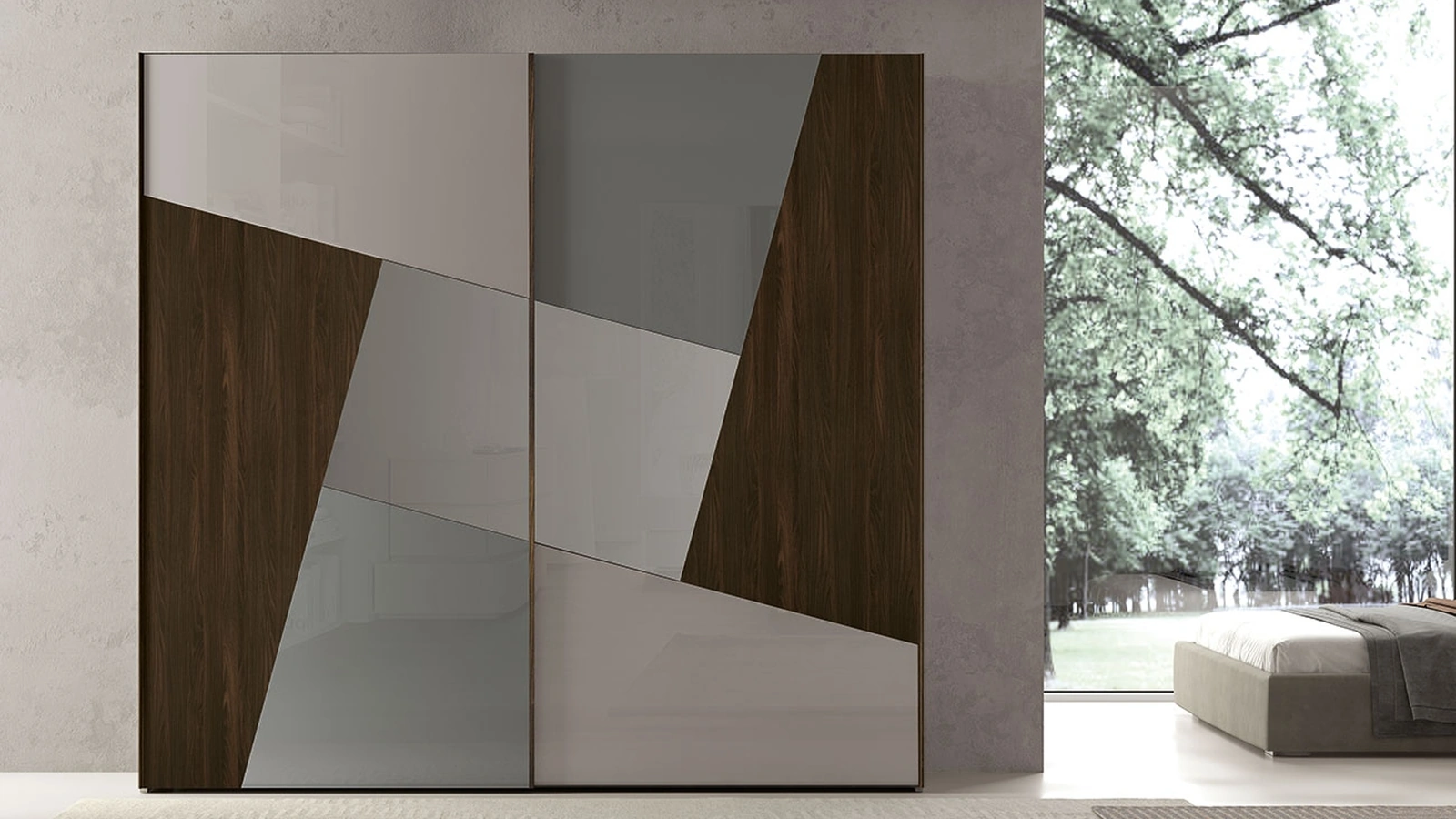 Armadio in vetro e rovere termocotto Sector di Adriatica