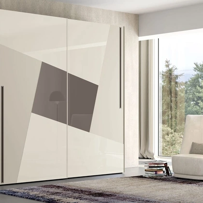 Armadio Twist in laccato e vetro di Adriatica