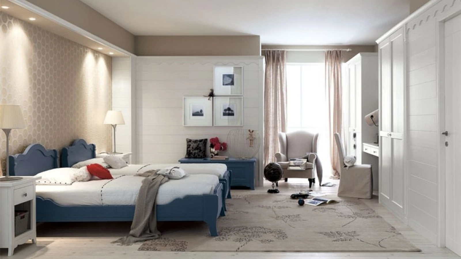 Cameretta componibile N14 Nuovo Mondo in legno laccato di Scandola