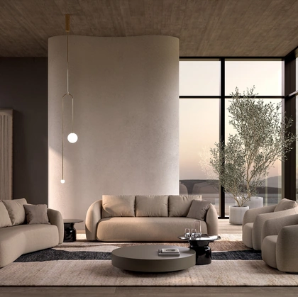 Salotto in tessuto imbottito Luna di Biba Salotti