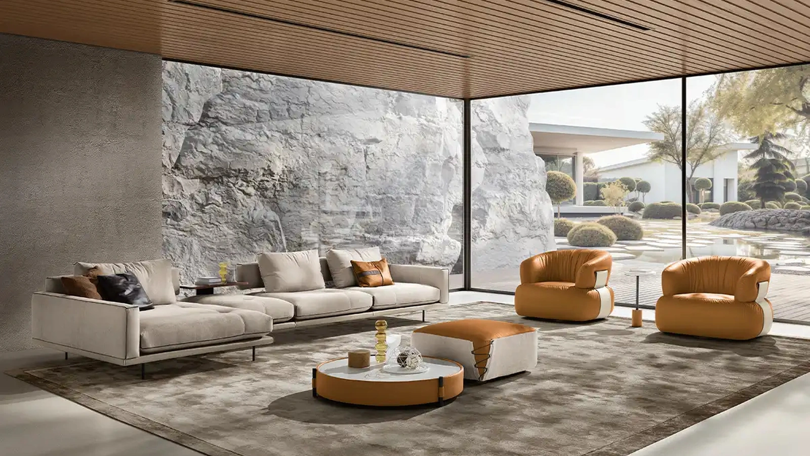 Divano con penisola Percy di Max Divani