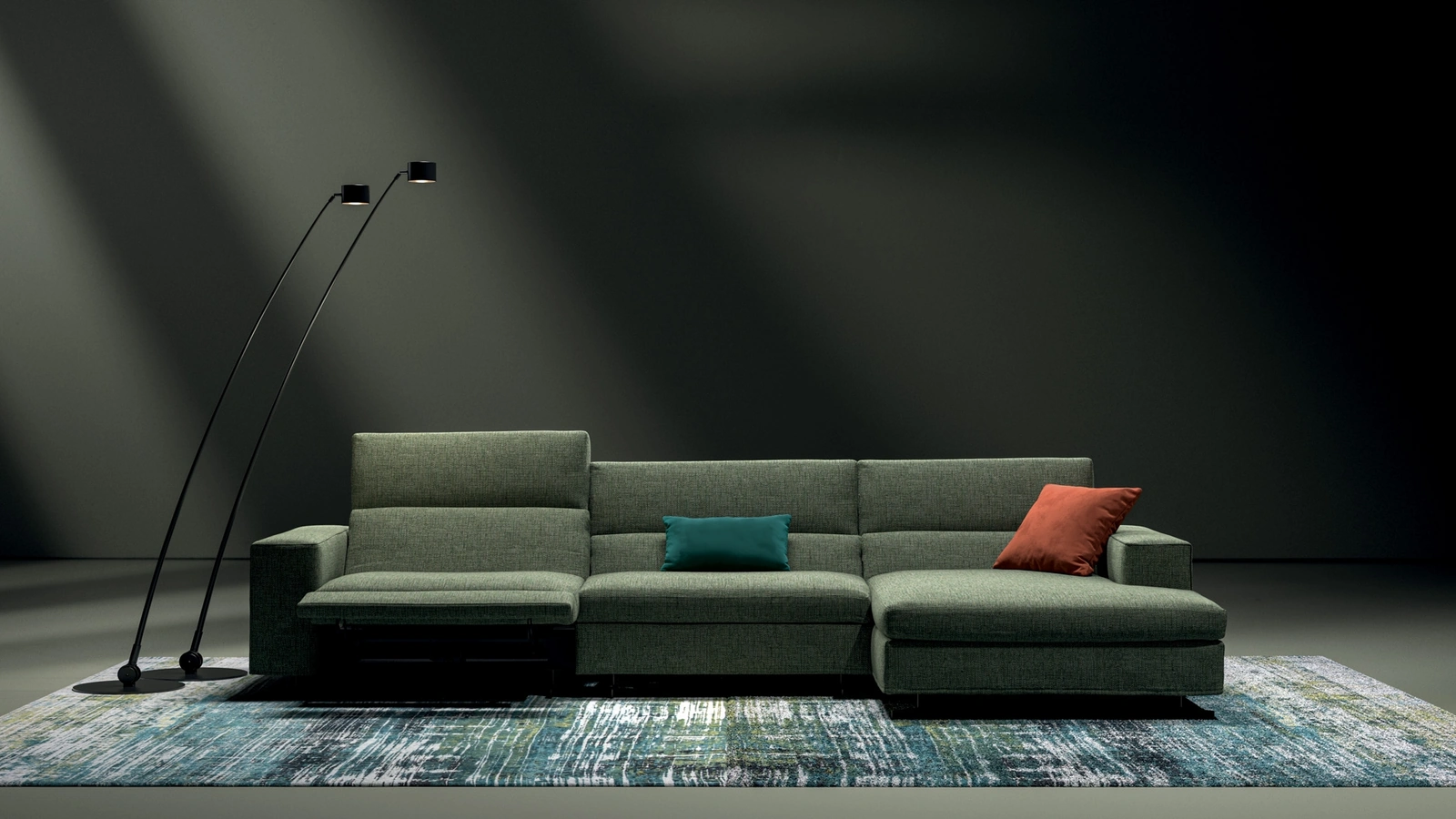 Divano relax con penisola Vision di Biba Salotti