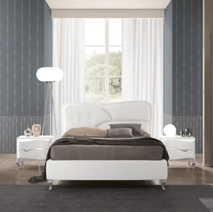 Letto in ecopelle con testiera Dolly di Adriatica