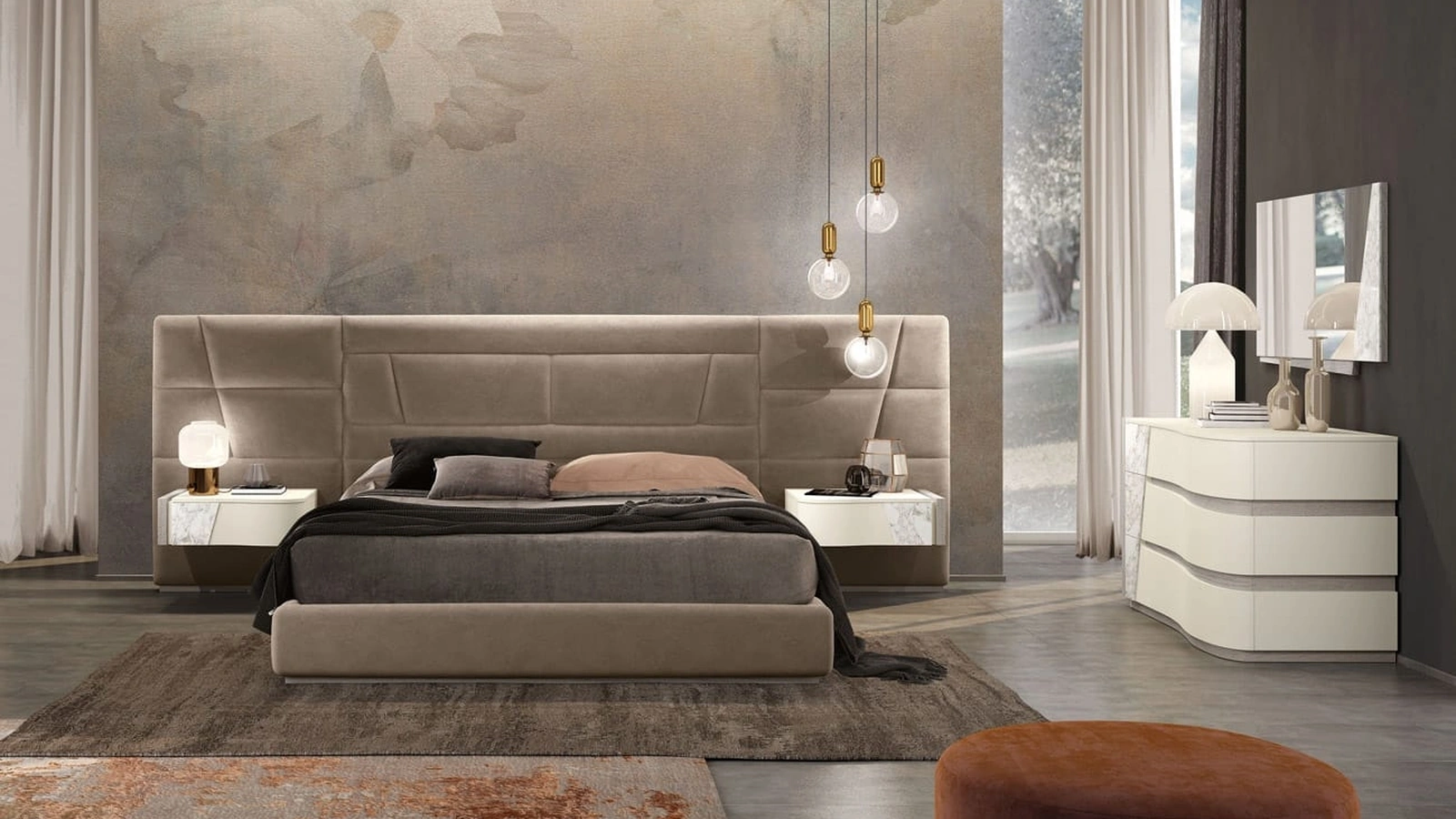 Letto in tessuto imbottito Like di Adriatica