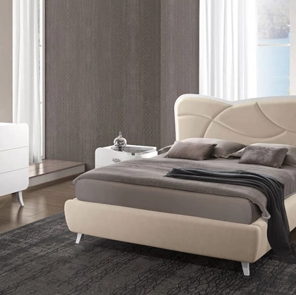 Letto in ecopelle Zaffiro di Adriatica