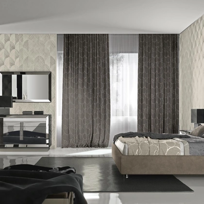 Letto con testiera imbottita Astra di Adriatica