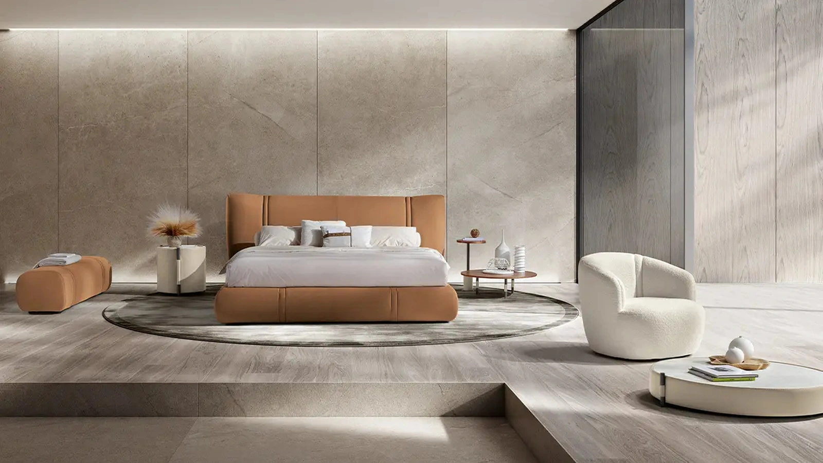 Letto in pelle Ember di Max Divani