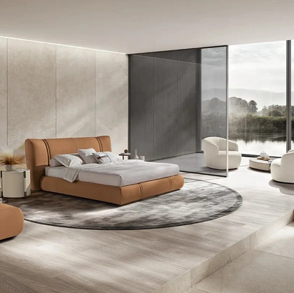 Letto in pelle Ember di Max Divani