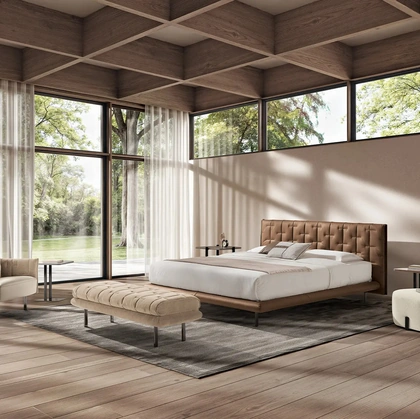 Letto con testiera Muzzle di Max Divani