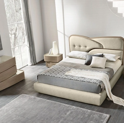 Letto in ecopelle con contenitore Ola di Adriatica