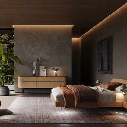 Letto Ottanta in legno di quercia di Voltan