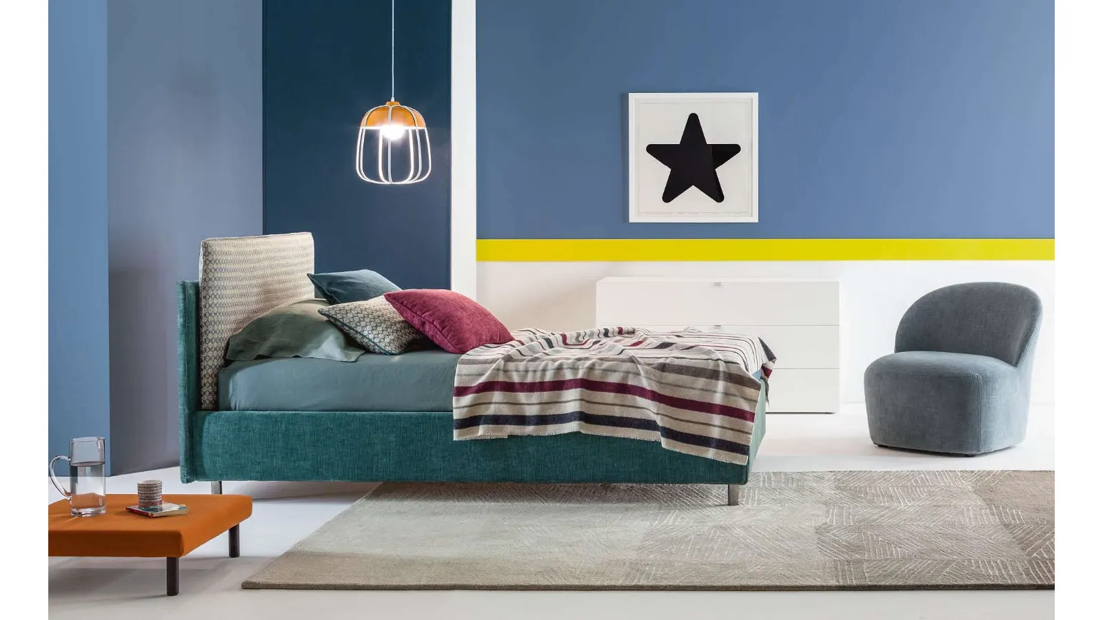 Letto Singolo in tessuto Frick di Twils