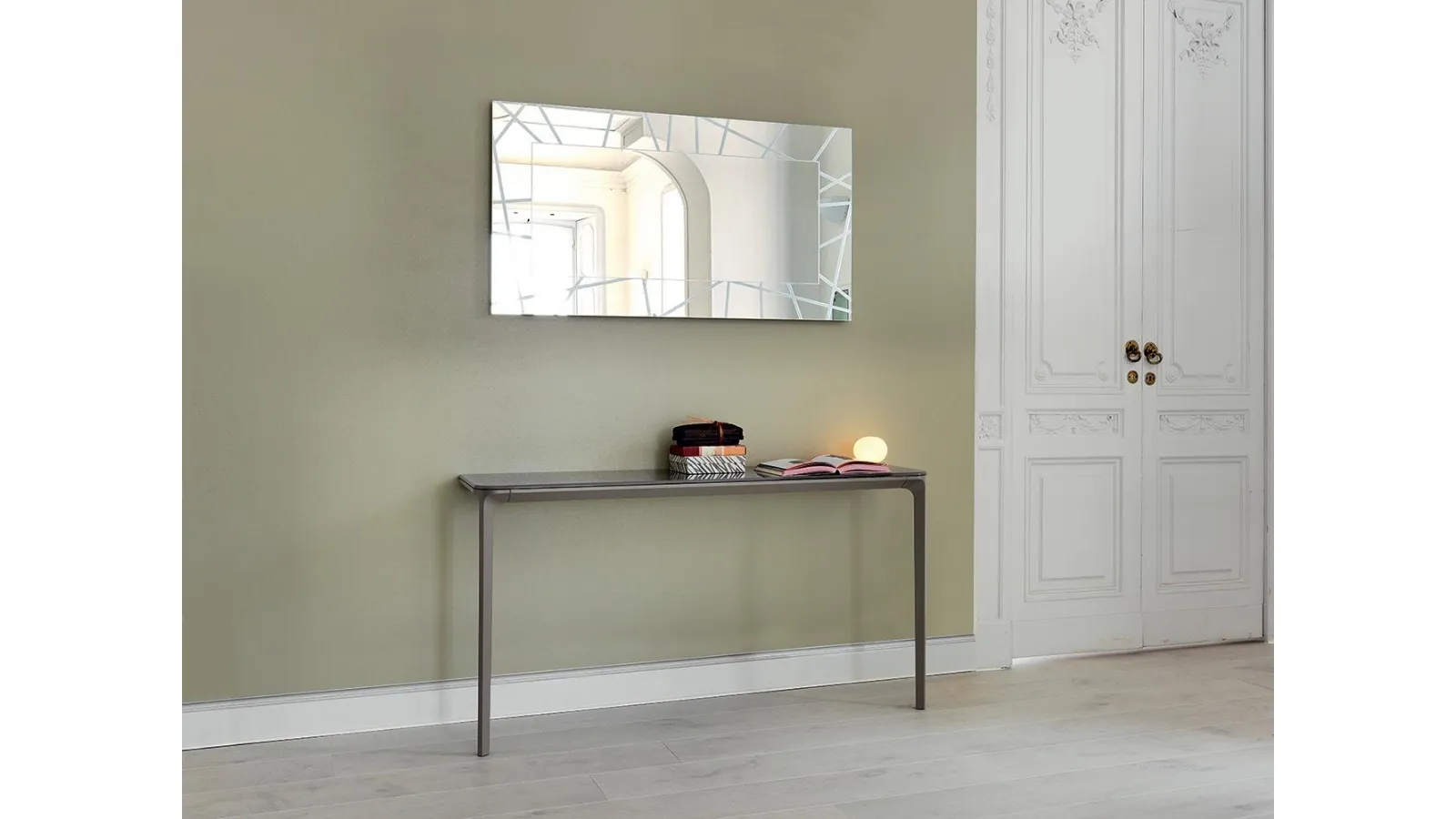 Mobile ingresso con top in vetro Slim 2 Legs di Sovet