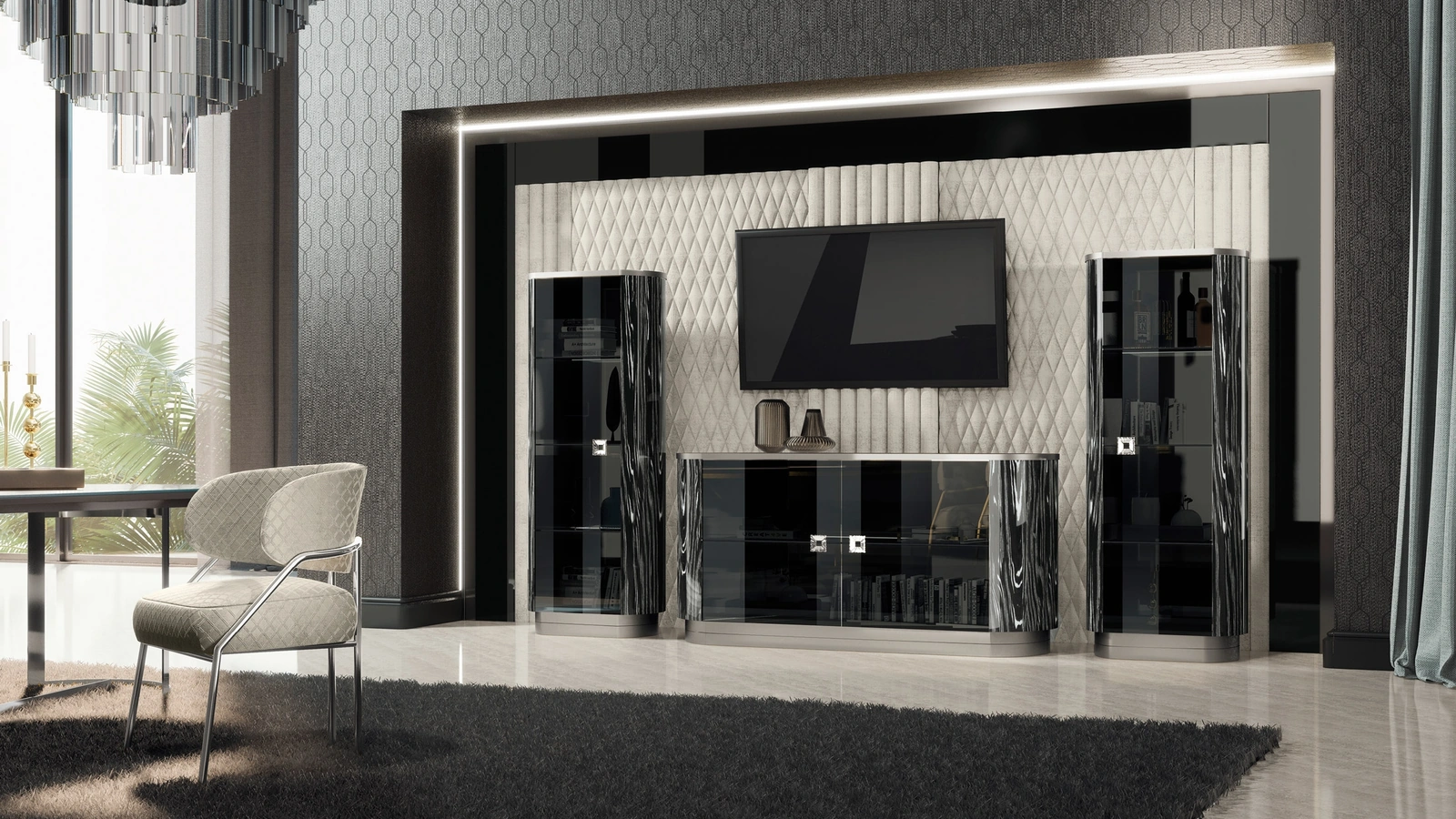 Parete Attrezzata Duse in ebano di Adriatica