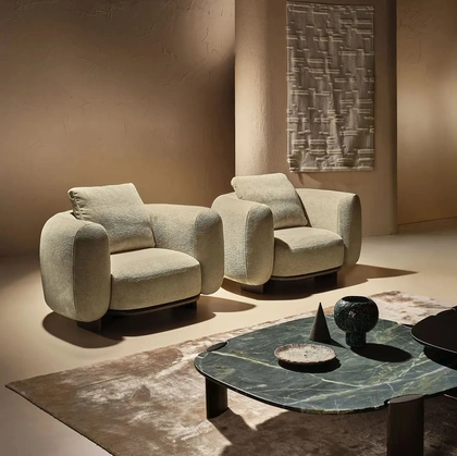 Poltrona Daku Lounge in tessuto imbottito di Nature Design