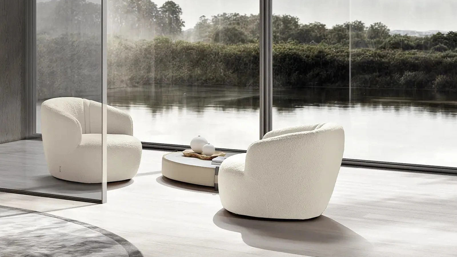 Poltroncina in tessuto Ember di Max Divani