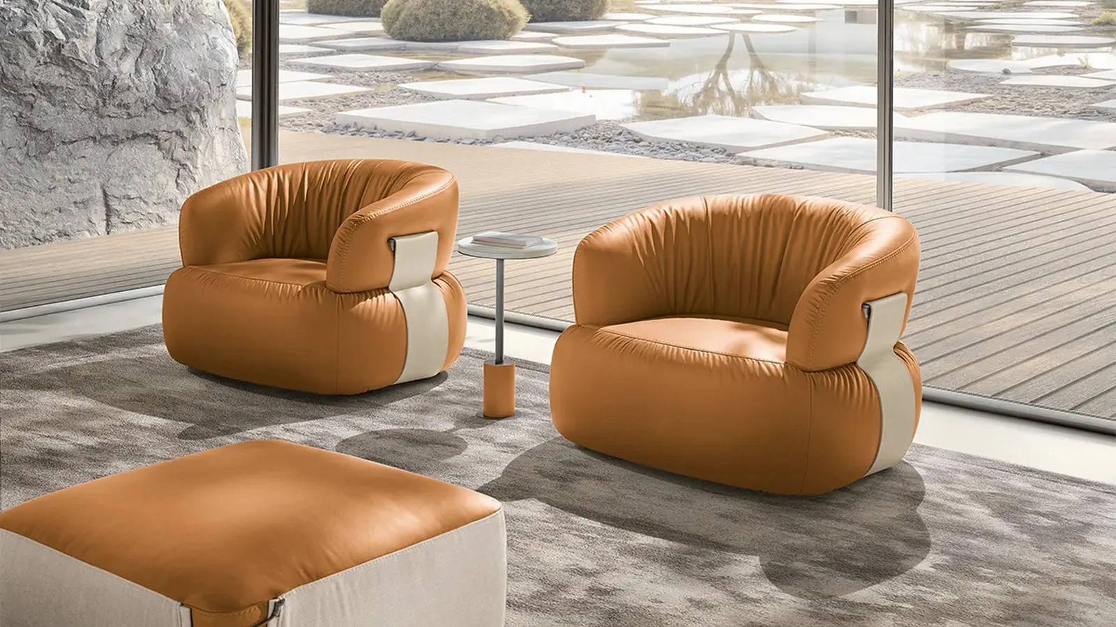 Poltrona in pelle Dana di Max Divani