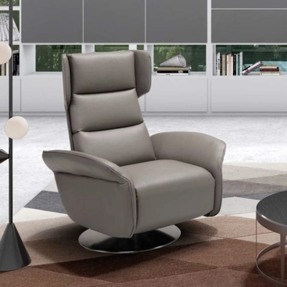 Poltrona relax con testiera regolabile Amsterdam Swivel di Spaziorelax