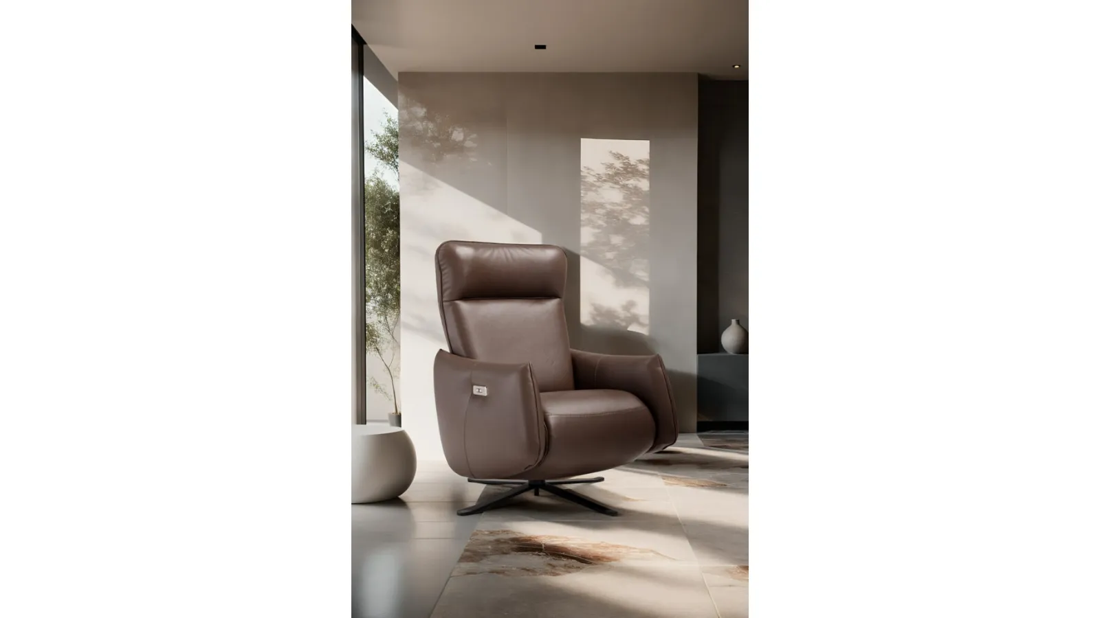 Poltrona relax in pelle Giannetta di Franco Ferri