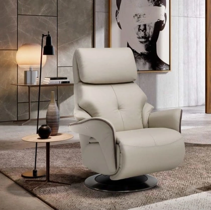 Poltrona relax con testiera regolabile Moon Swivel di Spaziorelax