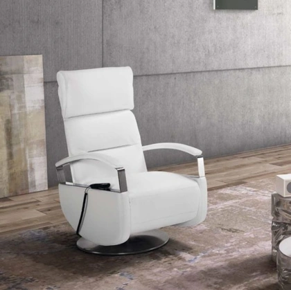 Poltrona relax con testiera regolabile Tokyo Swivel di Spaziorelax