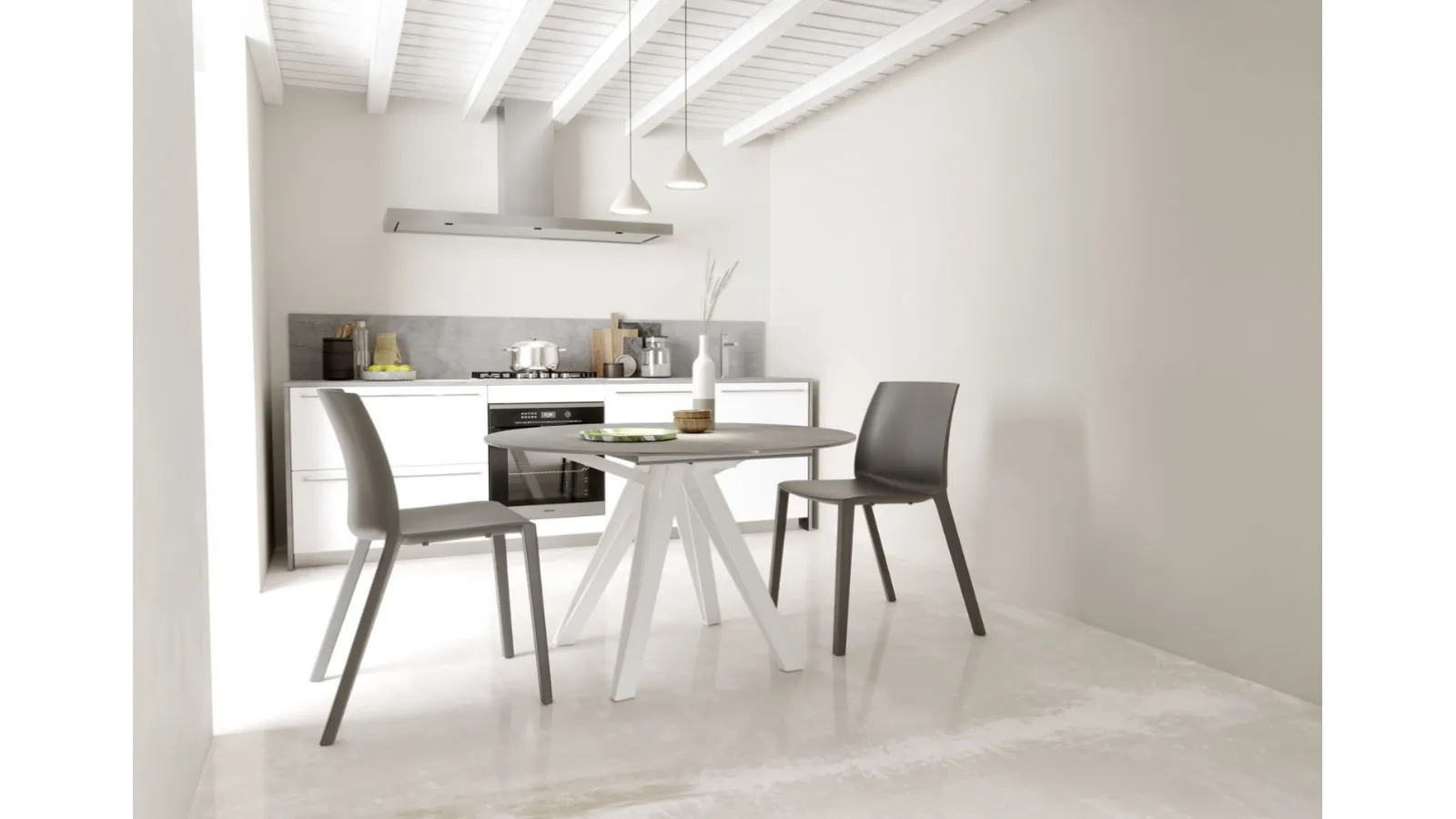 Tavolo allungabile Apple in ceramica pietra di savoia di Zamagna