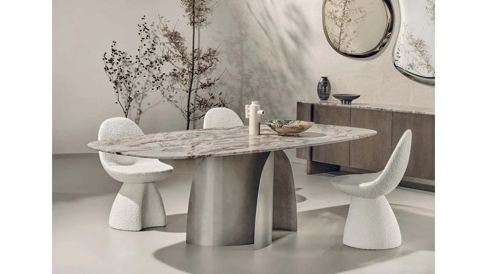 Tavolo Bloom con top in marmo di Nature Design