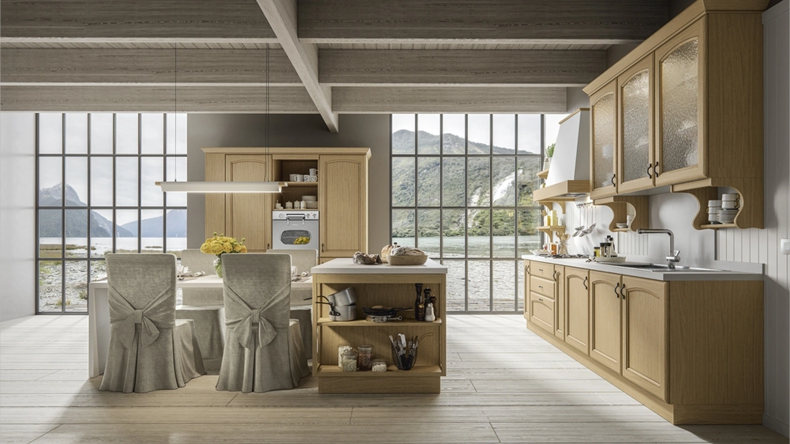 Cucina Classica Cantica con isola di Home Cucine