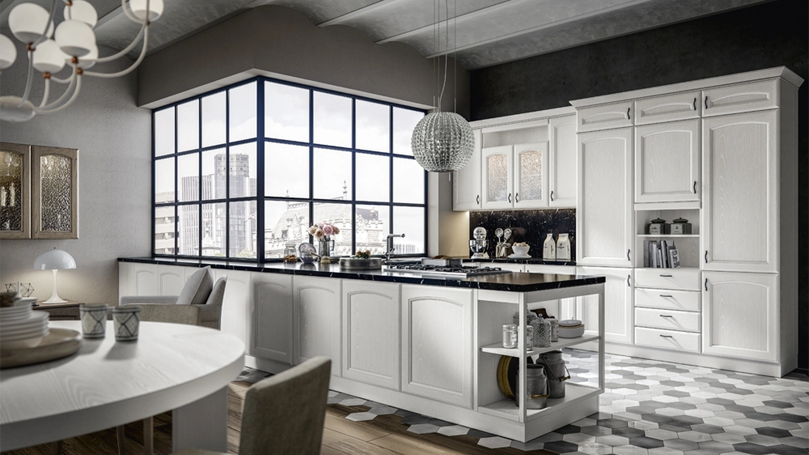 Cucina Classica Cantica con penisola di Home Cucine